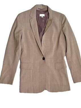Aritzia T. Babaton Blazer Brown Women 6 One Button Wool Blend Business Office
